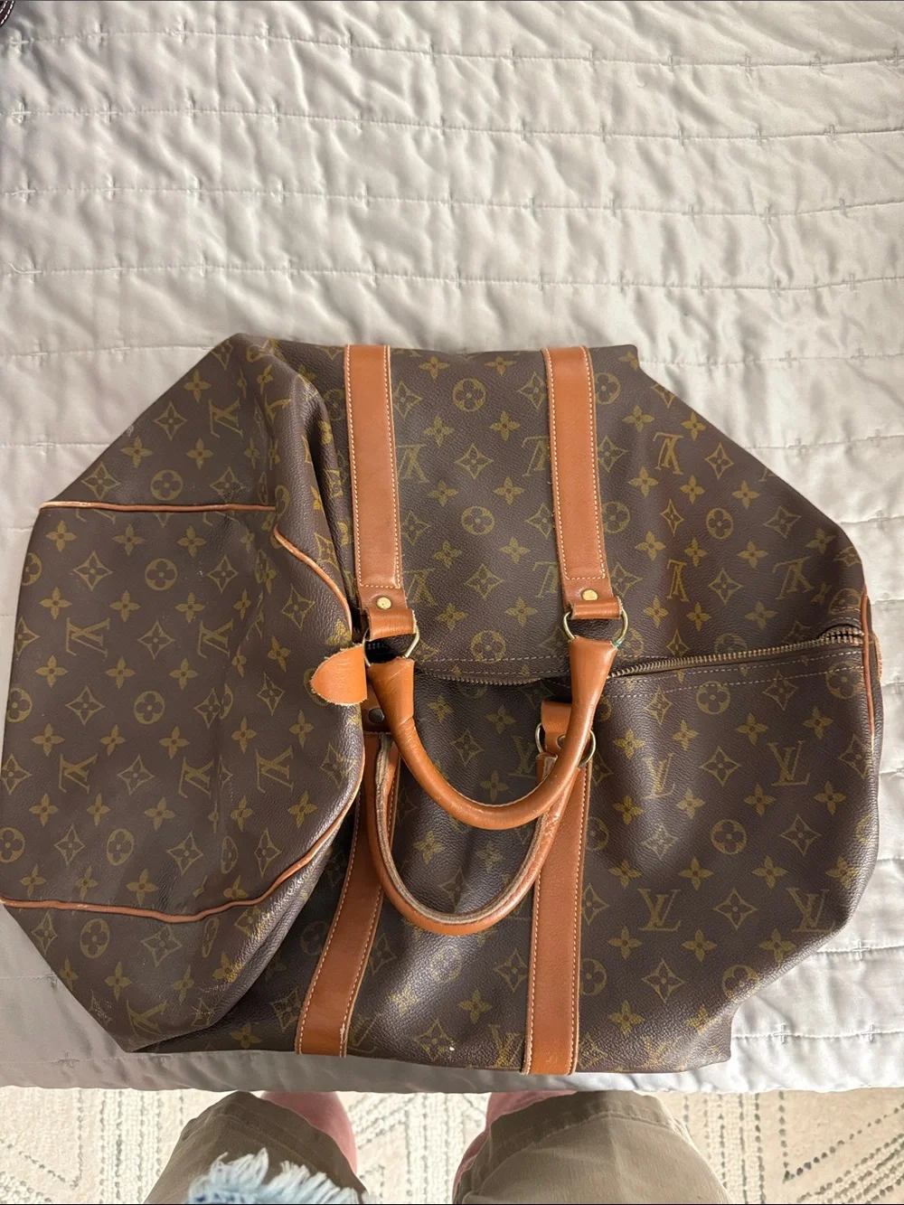 Louis Vuitton Monogram Canvas Travel Weekend Bag in Brown and Tan